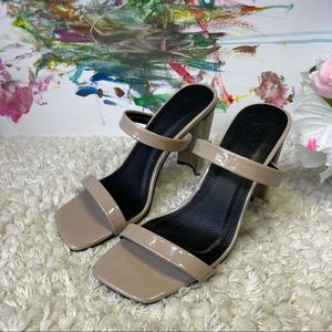 ASOS women’s nude heeled mules sandals